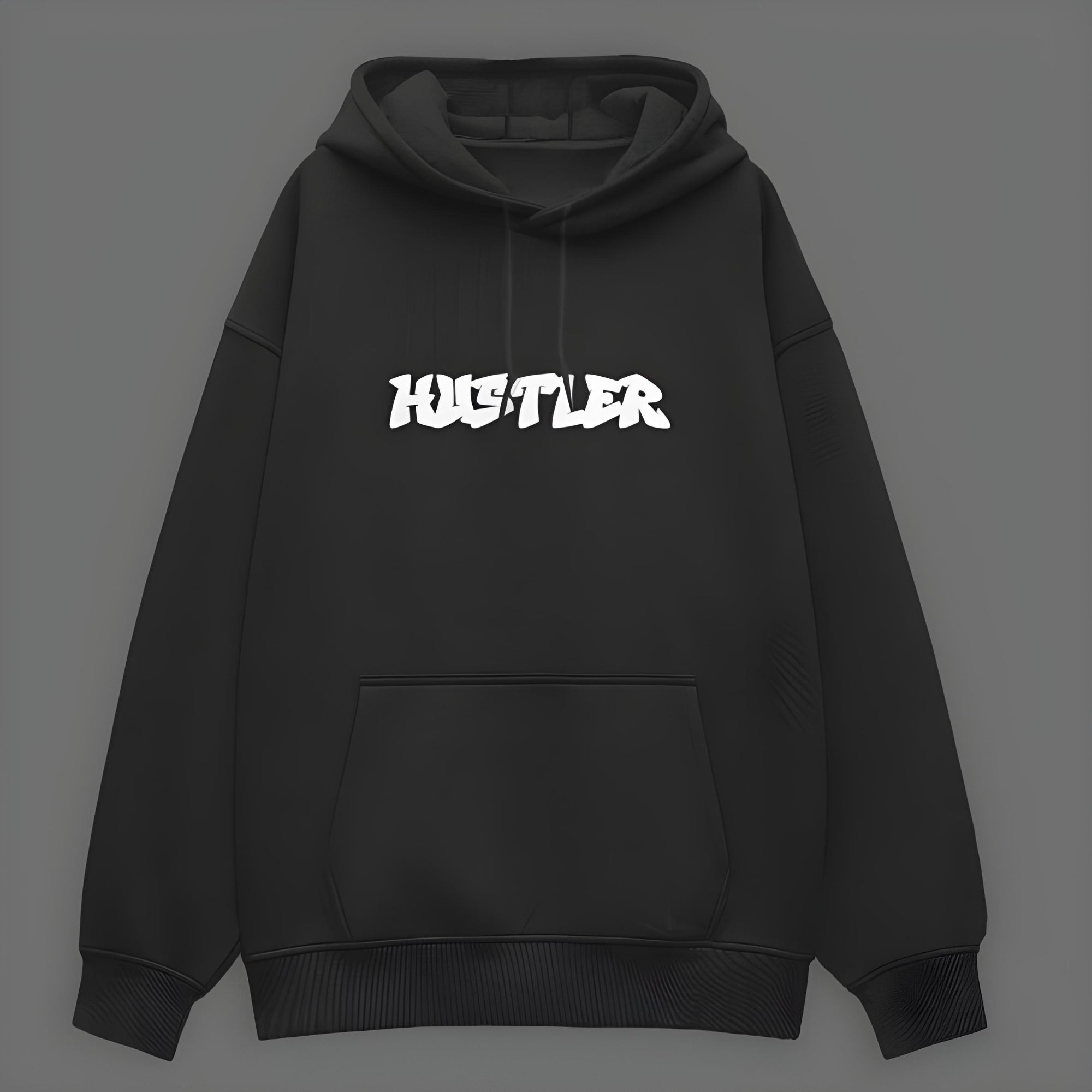 HUSTLER Oversized Black Hoodie